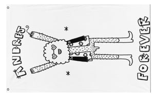 A mockup of the custom flag 'A mess flag' on a white background