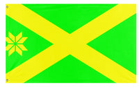 A mockup of the custom flag 'Aa en Hunze flag' on a white background