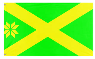 A mockup of the custom flag 'Aa en Hunze flag' on a white background