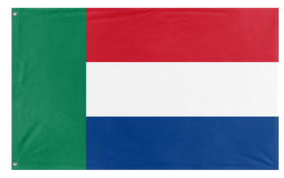 A mockup of the custom flag 'Afrikaner Flag' on a white background