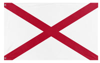 A mockup of the custom flag 'Alabama State Flag' on a white background