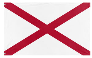 A mockup of the custom flag 'Alabama State Flag' on a white background