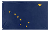 A mockup of the custom flag 'Alaska State Flag' on a white background