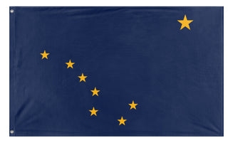 A mockup of the custom flag 'Alaska State Flag' on a white background
