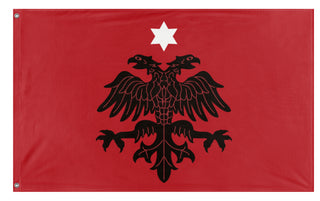 A mockup of the custom flag 'Albanian Provisional Government Flag' on a white background