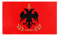 A mockup of the custom flag 'Albanian presidential flag' on a white background