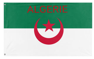 A mockup of the custom flag 'Algeria-Maghreb flag' on a white background