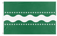 A mockup of the custom flag 'Amazonas flag' on a white background