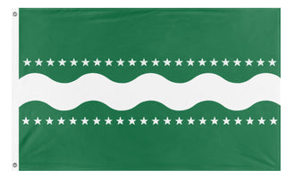 A mockup of the custom flag 'Amazonas flag' on a white background