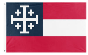 A mockup of the custom flag 'American Crusade flag' on a white background