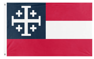 A mockup of the custom flag 'American Crusade flag' on a white background