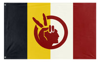 A mockup of the custom flag 'American Indian Movement Flag' on a white background