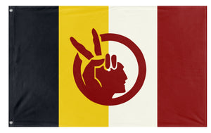 A mockup of the custom flag 'American Indian Movement Flag' on a white background