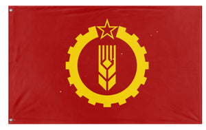 A mockup of the custom flag 'American party of labor A.P.L. flag' on a white background