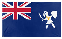 A mockup of the custom flag 'Anguilla flag' on a white background