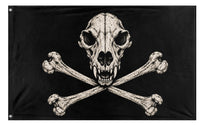 A mockup of the custom flag 'Animal Skull flag' on a white background
