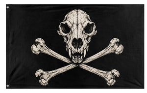 A mockup of the custom flag 'Animal Skull flag' on a white background