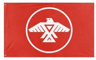 A mockup of the custom flag 'Anishinaabe First Nations Flag' on a white background