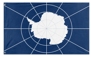 A mockup of the custom flag 'Antarctica Flag' on a white background