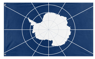 A mockup of the custom flag 'Antarctica Flag' on a white background