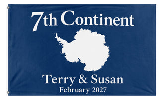 A mockup of the custom flag 'Antarctica flag' on a white background