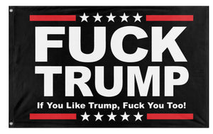 A mockup of the custom flag 'Anti-Trump flag' on a white background
