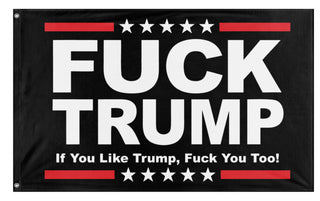 A mockup of the custom flag 'Anti-Trump flag' on a white background