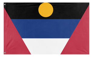 A mockup of the custom flag 'Antigua and Barbuda flag' on a white background