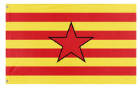 A mockup of the custom flag 'Aragon Independence Flag' on a white background