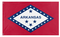 A mockup of the custom flag 'Arkansas State Flag' on a white background