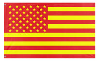 A mockup of the custom flag 'Asian American Heritage Flag' on a white background