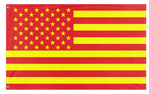A mockup of the custom flag 'Asian American Heritage Flag' on a white background