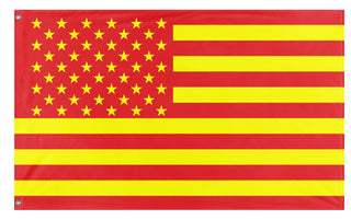 A mockup of the custom flag 'Asian American Heritage Flag' on a white background