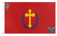 A mockup of the custom flag 'Battle Flag' on a white background