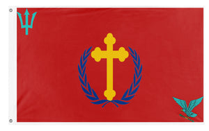 A mockup of the custom flag 'Battle Flag' on a white background