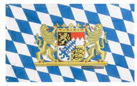 A mockup of the custom flag 'Bavarian Flag' on a white background