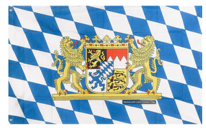 A mockup of the custom flag 'Bavarian Flag' on a white background