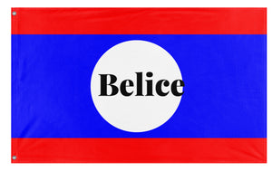 A mockup of the custom flag 'Belize flag' on a white background