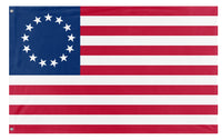 A mockup of the custom flag 'Betsy Ross Flag' on a white background