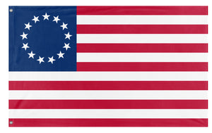 A mockup of the custom flag 'Betsy Ross Flag' on a white background