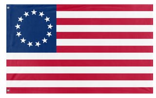 A mockup of the custom flag 'Betsy Ross Flag' on a white background