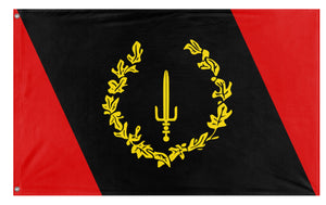 A mockup of the custom flag 'Black American Heritage Flag' on a white background