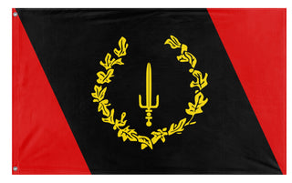 A mockup of the custom flag 'Black American Heritage Flag' on a white background