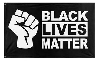A mockup of the custom flag 'Black Lives Matter Flag' on a white background