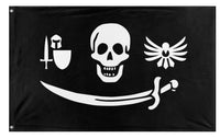 A mockup of the custom flag 'Bloodhawk flag' on a white background