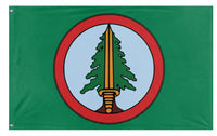 A mockup of the custom flag 'Bookhouse flag' on a white background