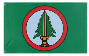 A mockup of the custom flag 'Bookhouse flag' on a white background