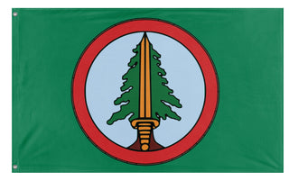 A mockup of the custom flag 'Bookhouse flag' on a white background