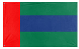 A mockup of the custom flag 'Bosnian empire flag' on a white background