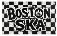 A mockup of the custom flag 'Boston Ska flag' on a white background